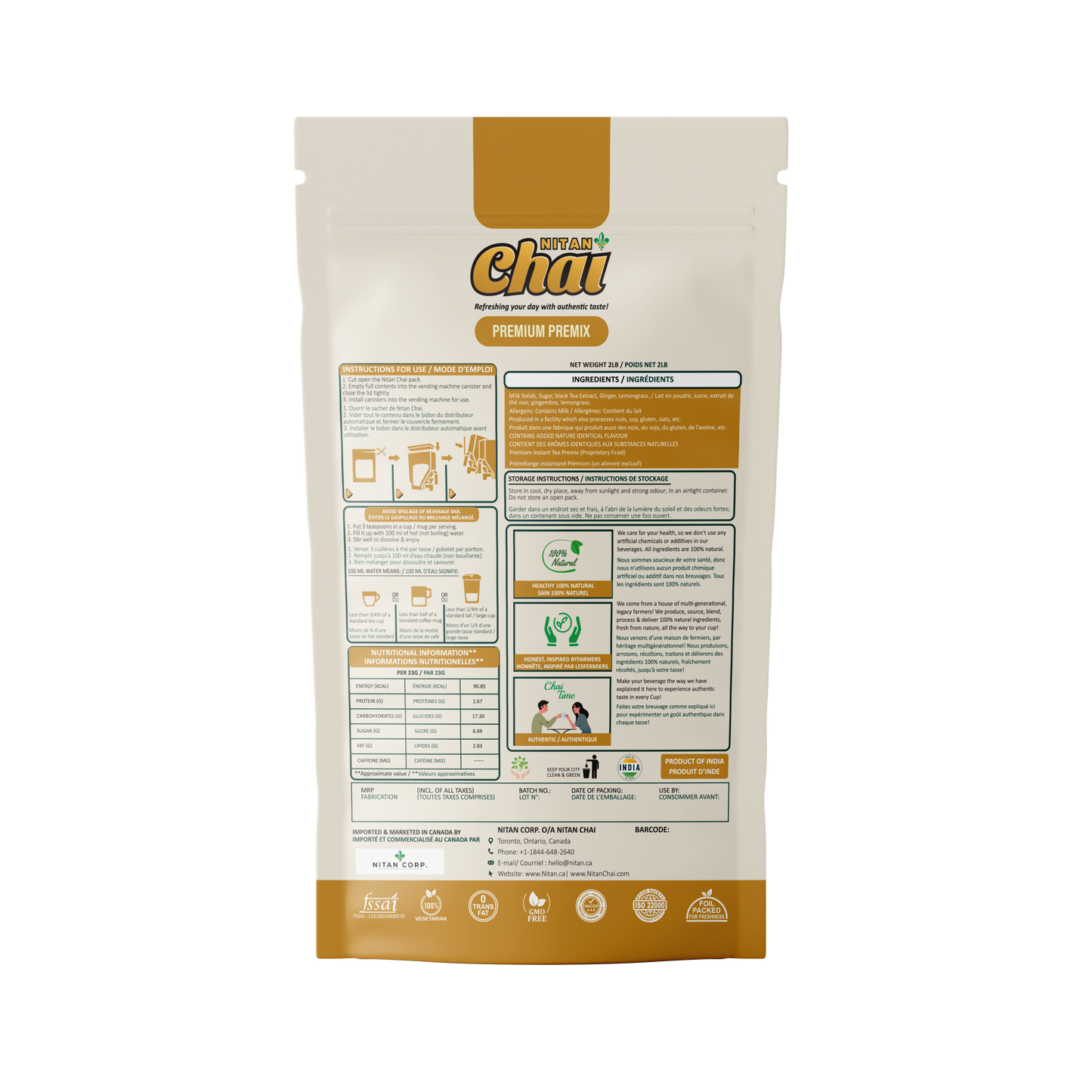 Instant Ginger Chai Tea Premix