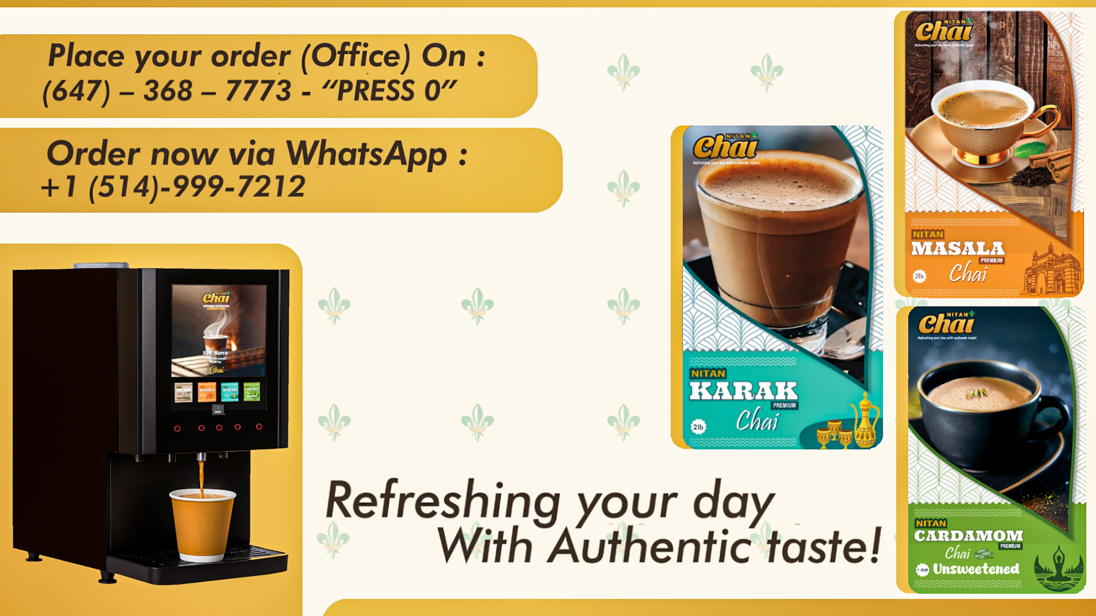Chai Machine with chai flavors 