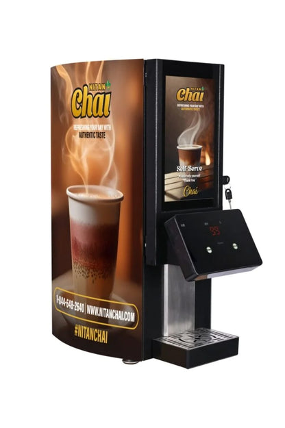 Nittan Chai self-serve coffee machine on a white background